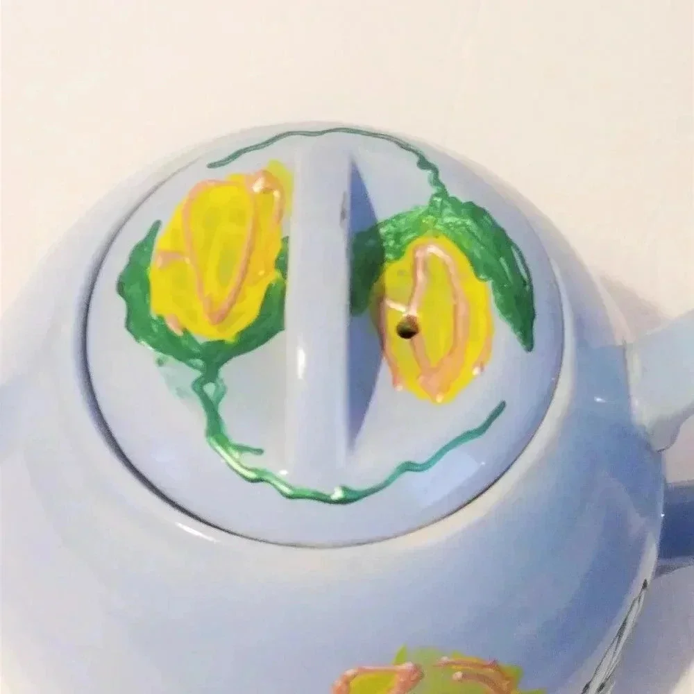 Vintage‎ Handmade Blue Teapot England Made